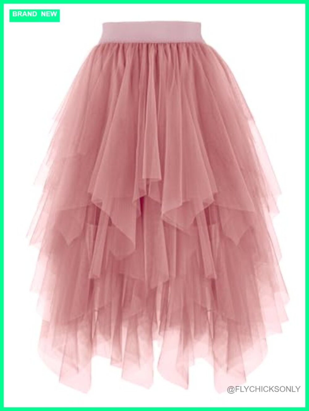 Women's High Waist Midi Mesh Tulle A-Line Tutu Skirt